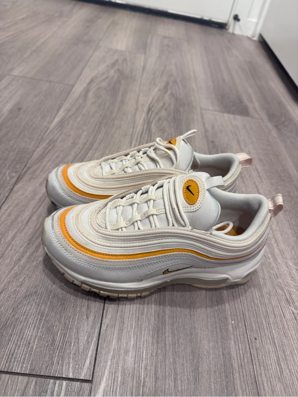 Nike Women’s Sneakers in White and Mustard Yellow